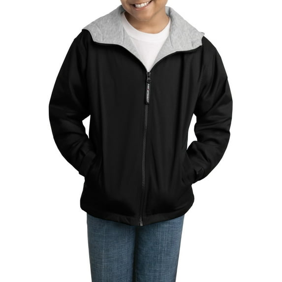 JustBlanks Youth Team Full Zip Jacket Water Resistant Nylon Outer Shell with Soft Polyester Lining Hooded Long Sleeve