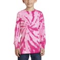 thumbnail image 1 of JustBlanks Youth Tie Dye Long Sleeve Cotton Soft Vibrant Comfortable T Shirt, 1 of 1