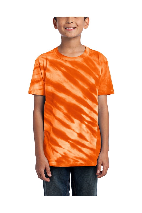 Youth Tiger Stripe Tie Dye 100 Cotton Crew Neck Short Sleeve T Shirt