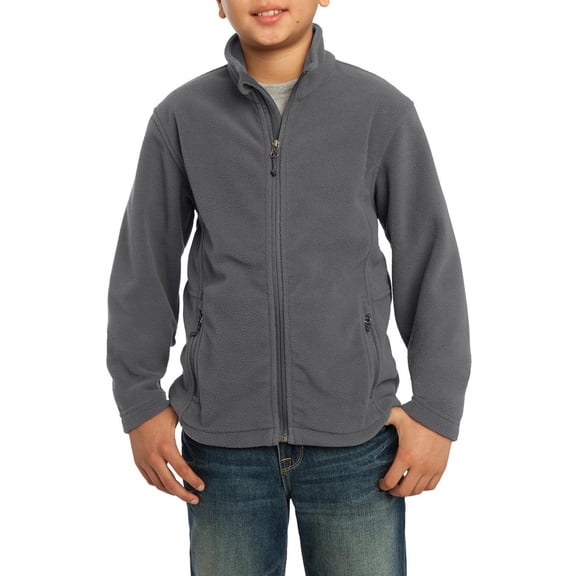 JustBlanks Youth Full Zip Fleece Jacket Polyester Stand Collar Long Sleeve Midweight Outerwear for Boys or Girls
