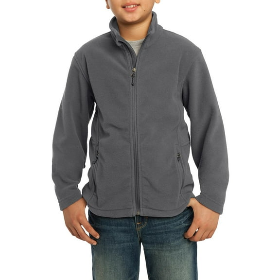 JustBlanks Youth Full Zip Fleece Jacket Polyester Stand Collar Long Sleeve Midweight Outerwear for Boys or Girls