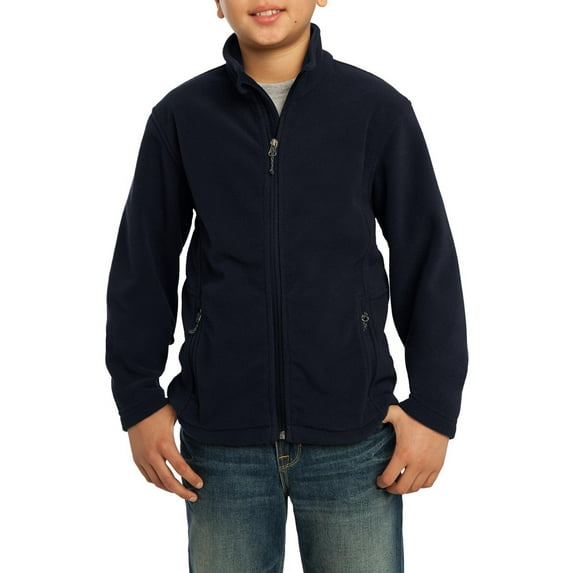 JustBlanks Youth Full Zip Fleece Jacket Polyester Stand Collar Long Sleeve Midweight Outerwear for Boys or Girls