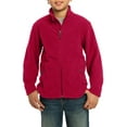 thumbnail image 1 of JustBlanks Youth Full Zip Fleece Jacket Polyester Stand Collar Long Sleeve Midweight Outerwear for Boys or Girls, 1 of 1