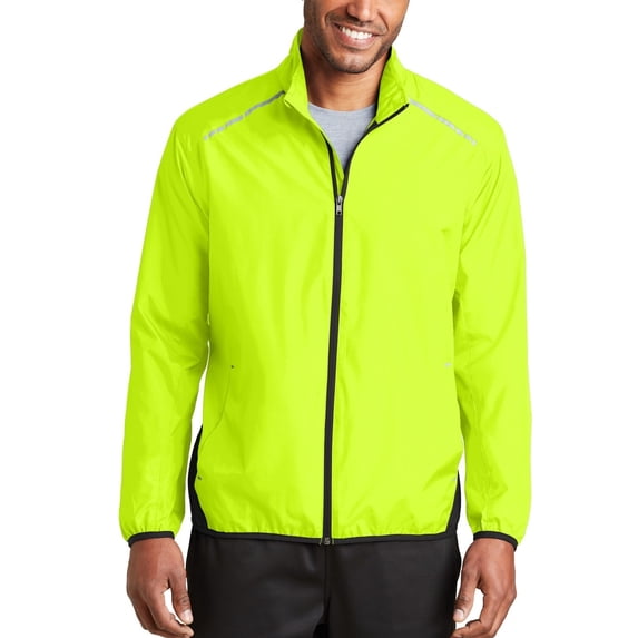 JustBlanks Zephyr Reflective Full Zip Jacket with Colorblock and Reflective Accents