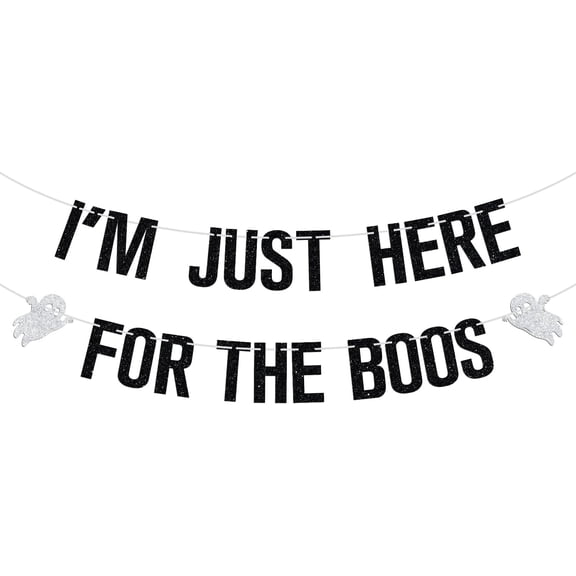 I'm Just Here for the Boos Banner, Halloween Ghost Haunted House Party Decor, Happy Boo Day, Halloween Ghost Hocus Pocus Birthday Party Decorations Supplies