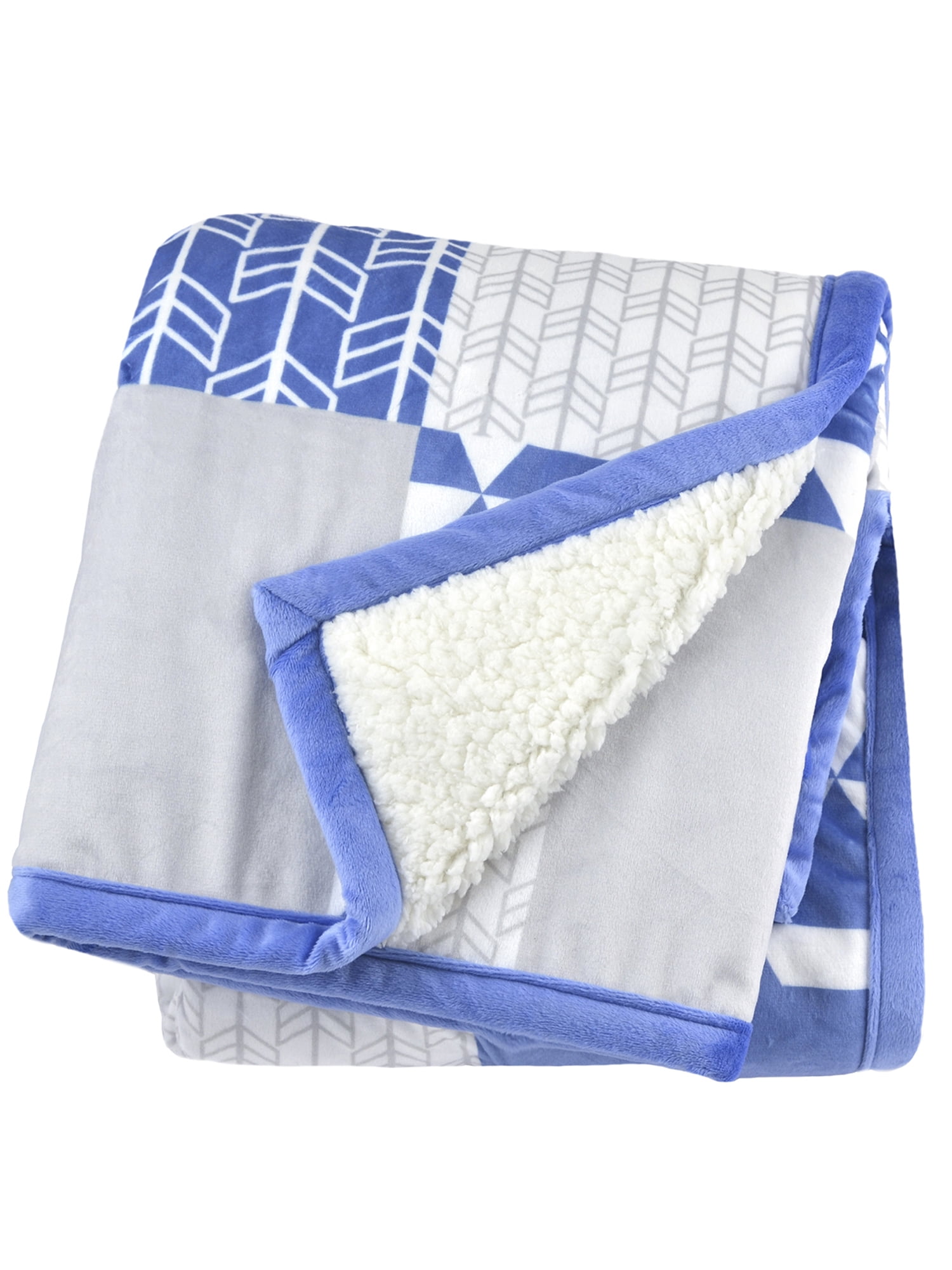Just Born Baby Boys Plush Blanket, Patchwork