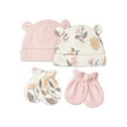 thumbnail image 1 of Just Born Baby Girl or Boy or Unisex Caps & Mittens Set, 4-Piece (0-6 Months), 1 of 9