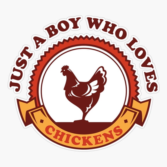 Just A Boy Who Loves Chickens Chicken Coop Hen Rooster Chick Egg Farmer Funny Humorous Bird Lover Er, Phone Decal Water Bottle Stickers Car Decals, Funny Birthday Gift