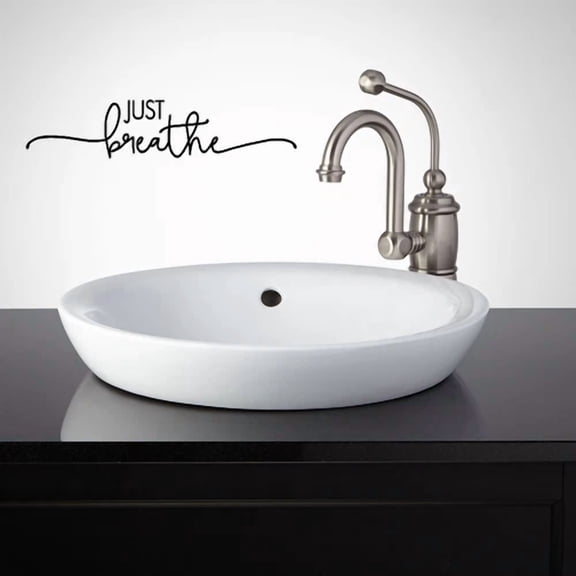 Just Breathe Bathroom Vinyl Wall Decal Words Quote Decor Sticker Lettering Diy