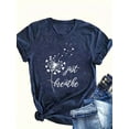 thumbnail image 1 of Just Breathe Dandelion T-Shirt for Women Dandelion Graphic Short Sleeve Tees Shirts Tops, S, 1 of 4