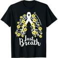 thumbnail image 1 of Just-Breathe Lung Cancer Awareness Support Ribbon Costume T-Shirt, 1 of 4