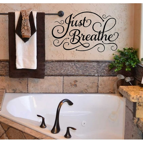Just Breathe No.6: Wall Decal 13" x 21 Black
