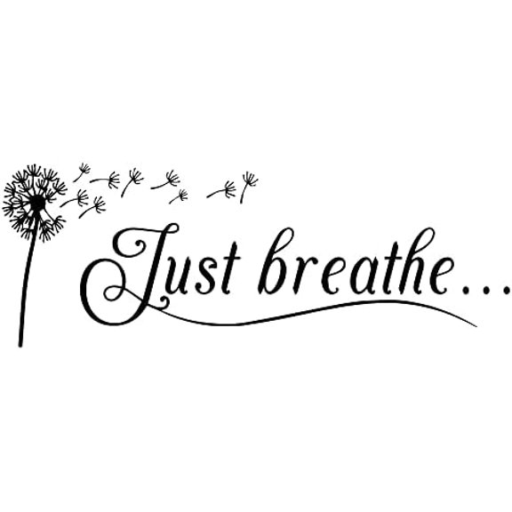 Just Breathe Vinyl Wall Decal Yoga Quotes Positive Relax Motto Art Letters Sayings Living Room Dcor Lettering$$Tools