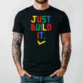 thumbnail image 1 of Just Build It Master Builder Building Block Graphic Tee V14555,for men and women up to 5XL, 1 of 2