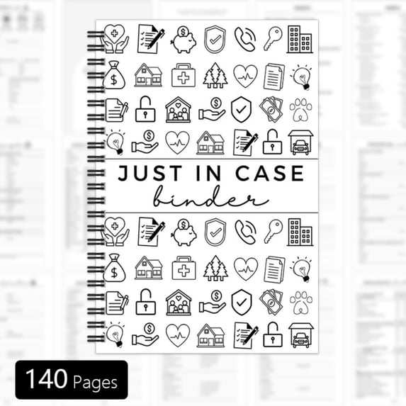 Just In Case Binder for Estate and Legacy Planning, 140 Pages of Vital Records and Emergency Survival Information Organizer, Important Document Record Book