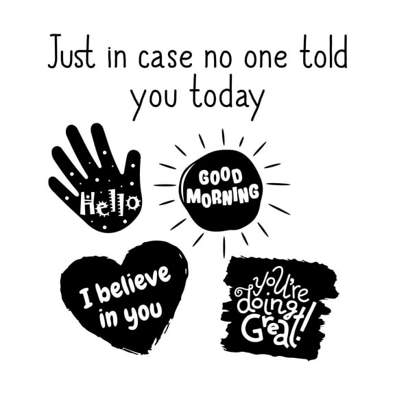 Just In Case No One Told You Today You Are Doing Great Inspiring Quote Vinyl Decal Wall Art Sticker Designs Vinyl Stickers For Home House Walls Rooms Windows Bedroom Decoration Size (12x12 inch)