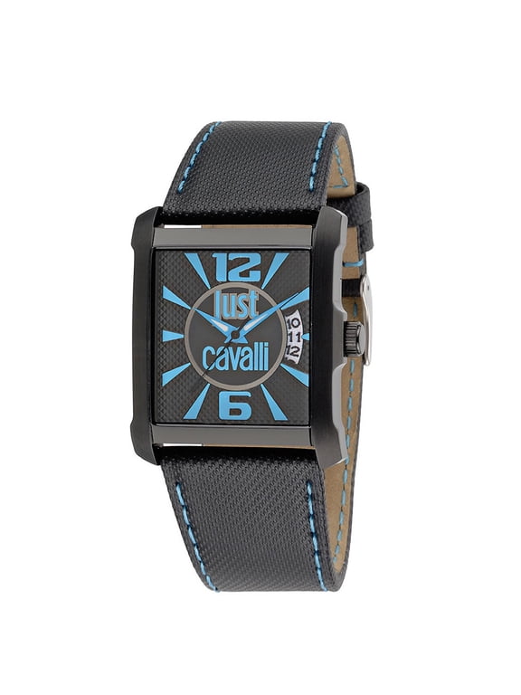 Men's R7251119001 Rude Rectangle Luminous Black Leather Wristwatch