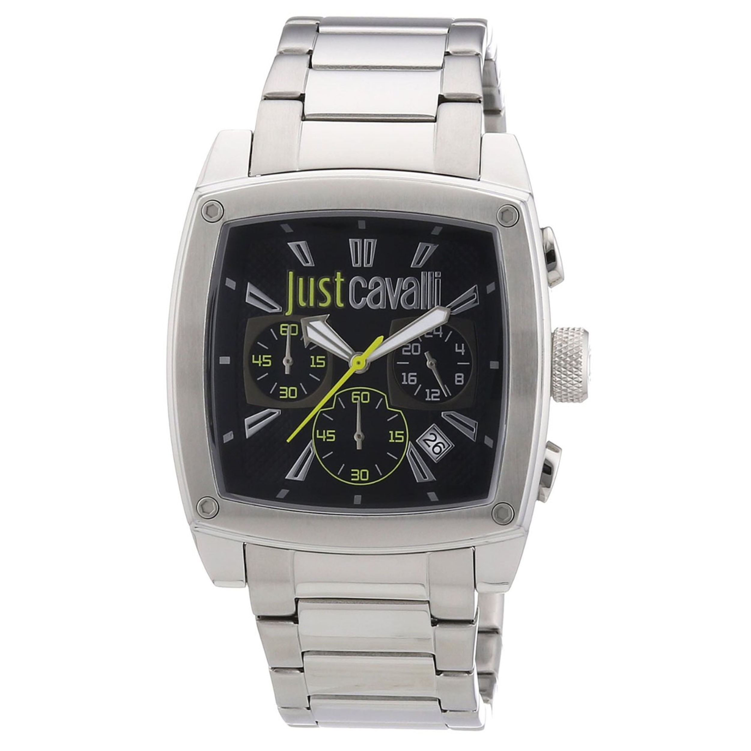 JUST CAVALLI Men's R7273583001 Pulp Chronograph Black Dial Steel Watch