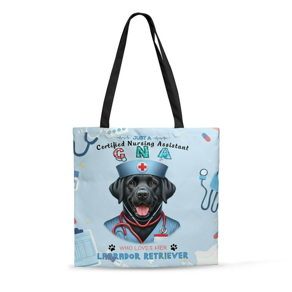 Just a Certified Nursing Assistant Cna Who Loves Her Labrador Retriever All Over Print 3D Canvas Tote Bag Lab Dog Lover Gifts Reusable Handbag - 00003