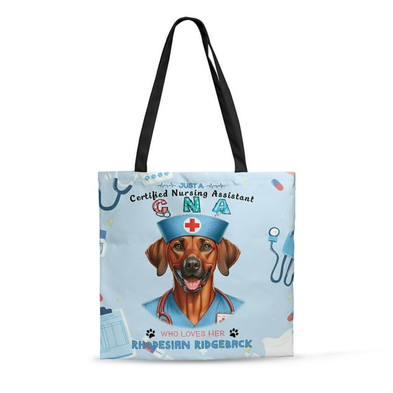 Just a Certified Nursing Assistant Cna Who Loves Her Rhodesian Ridgeback All Over Print 3D Canvas Tote Bag Ridgebacks Dog Lover Gifts Reusable Handbag - 00003