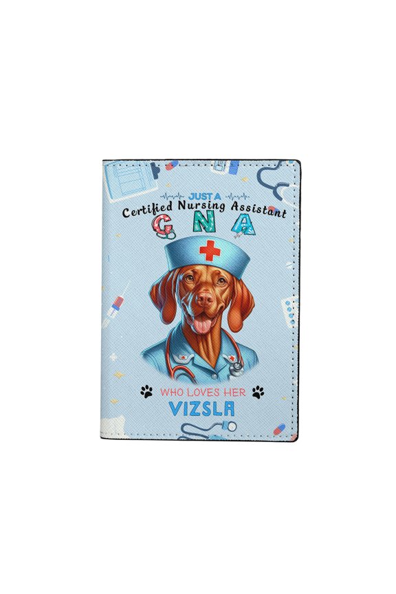 Just a Certified Nursing Assistant Cna Who Loves Her Vizsla Travel Passport Wallet Vizslas Dog Lover Gifts Idea PU Leather Passport Holder Cover - 00003