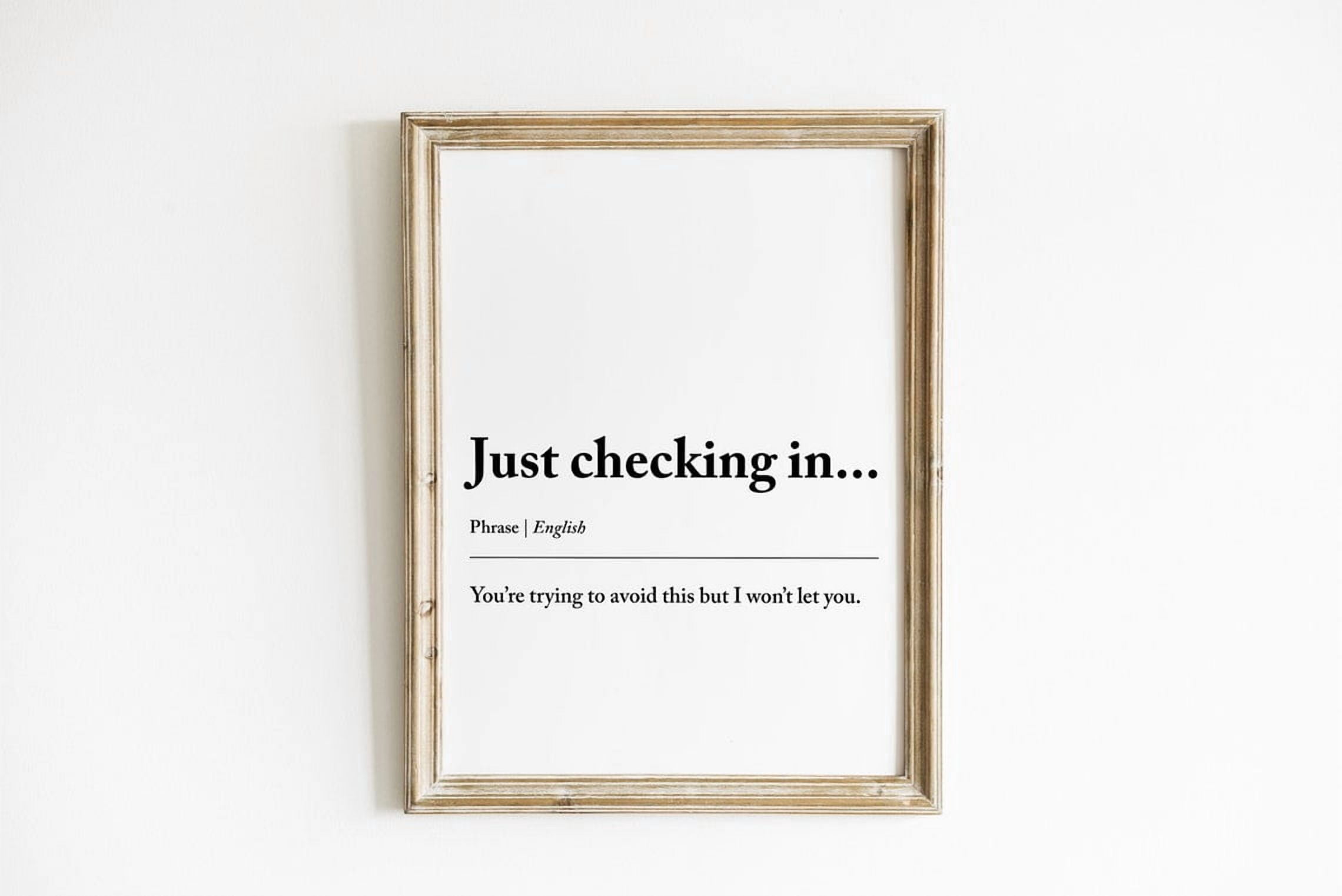 Just Checking In Definition Wall Art Print, Home Office, Gallery Wall ...