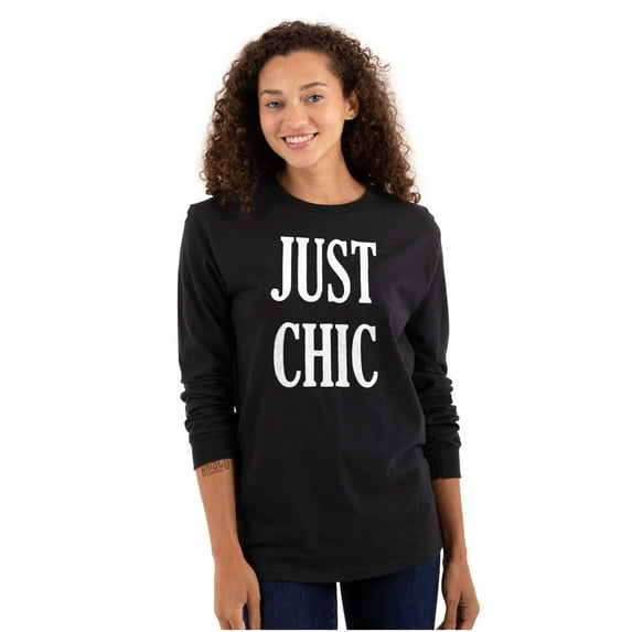 Just Chic Stylish Pretty Trendy Women's Long Sleeve T Shirt Brisco Brands X