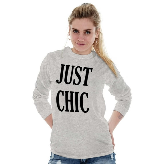 Just Chic Stylish Pretty Trendy Women's Long Sleeve T Shirt Brisco Brands X
