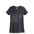 thumbnail image 1 of Just Chilin And Social Distancin Women's Fashion Relaxed T-Shirt Tee Charcoal Grey Small, 1 of 3