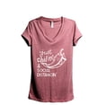 thumbnail image 1 of Just Chilin And Social Distancin Women's Fashion Relaxed V-Neck T-Shirt Tee Heather Rouge Small, 1 of 3