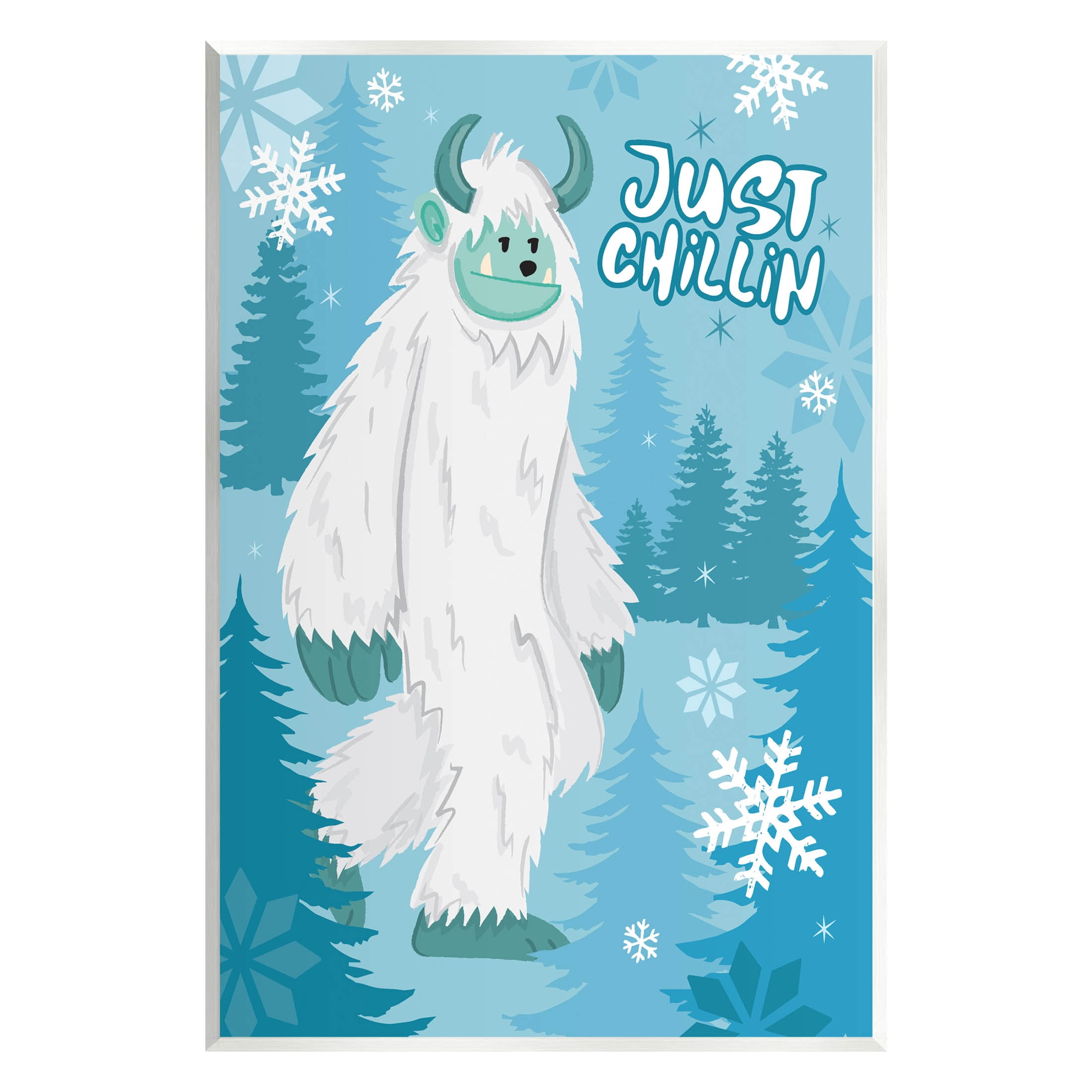 Just Chillin Funny Winter Yeti Holiday Graphic Art Unframed Art