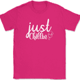 thumbnail image 1 of Just Chillin Ice Cream T-Shirt Funny Food Relax Chilled Humor Text Tee - Pink, 5XL, 1 of 1
