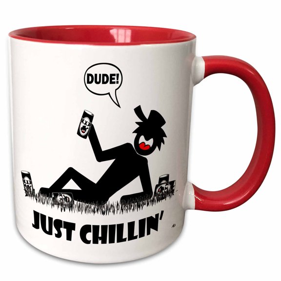 3drose, Just Chillin Image 1, 15oz Two-tone Red Mug