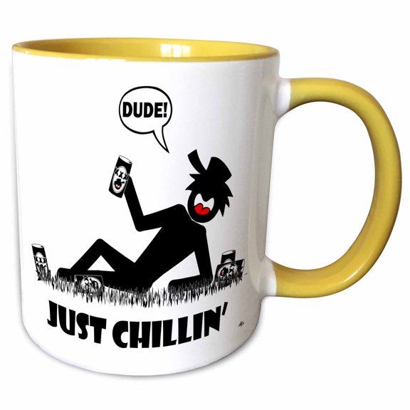 3drose, Just Chillin Image 1, 15oz Two-tone Yellow Mug