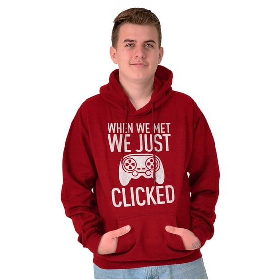 Just Clicked Funny Video Gamer Nerd Hoodie Sweatshirt Women Men Brisco Brands 2X
