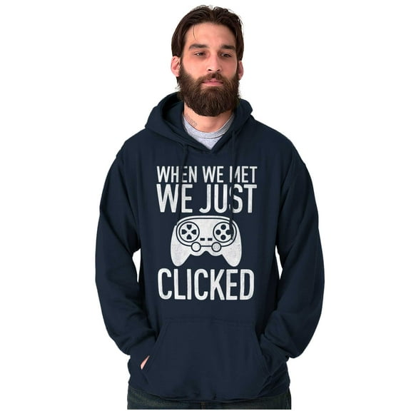 Just Clicked Funny Video Gamer Nerd Hoodie Sweatshirt Women Men Brisco Brands L