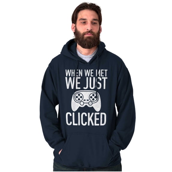 Just Clicked Funny Video Gamer Nerd Hoodie Sweatshirt Women Men Brisco Brands M