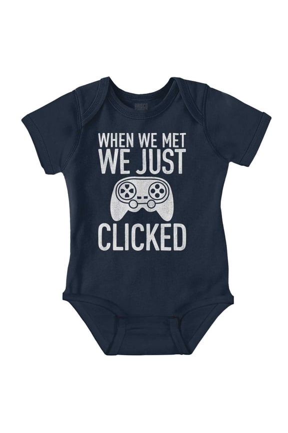 Just Clicked Funny Video Gamer Nerd Romper Boys or Girls Infant Baby Brisco Brands 12M