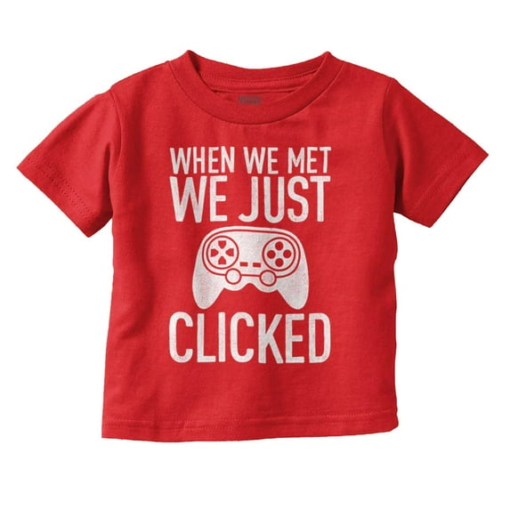 Just Clicked Funny Video Gamer Nerd Toddler Boy Girl T Shirt Infant Toddler Brisco Brands 4T
