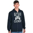thumbnail image 1 of Just Clicked Funny Video Gamer Nerd Unisex Fleece Graphic Zip Up Hoodie Brisco Brands 2X, 1 of 5