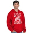 thumbnail image 1 of Just Clicked Funny Video Gamer Nerd Unisex Fleece Graphic Zip Up Hoodie Brisco Brands 3X, 1 of 5