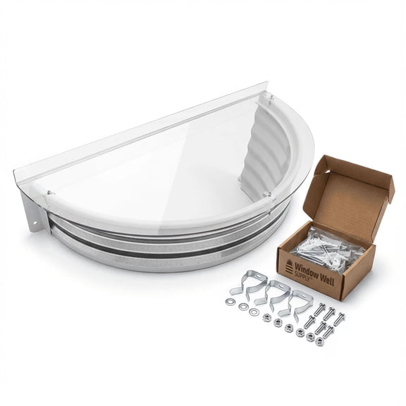 "Just Cover It" Window Well Cover (Polycarbonate, 40" Width x 17" Length)