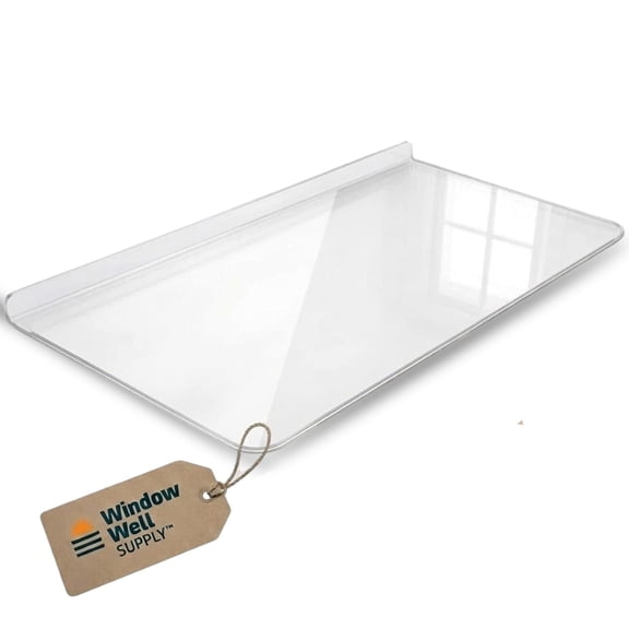 Just Cover It Rectangular Basement Window Well Covers Outside Protection 46" W x 20" D - Easy Installation UV Resistant Clear Polycarbonate Window Well Cover