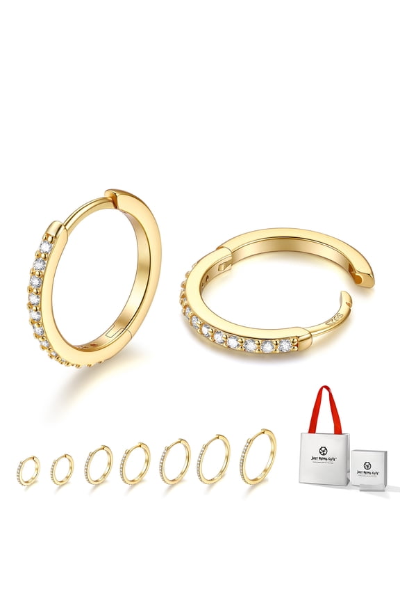 Hypoallergenic Huggie Hoop Earrings for Women, Gold Plated 10mm Small Hoops Cartilage Earrings for Sensitive Ears with S925 Pins & Backs Birthday Mothers Day Jewelry Gift for Her/Mom
