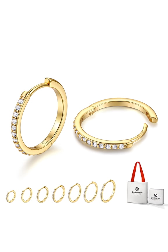 Hypoallergenic Hoop Earrings for Women, Nickel-Free Small Huggie Earrings 12mm Gold Plated Hoops for Sensitive Ears Everyday Jewelry with S925 Pins & Backs, Mothers Day Gifts for Mom