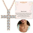 thumbnail image 1 of Just Being Cute Cross Necklace for Women, Dear Lord Cubic Zirconia Pendant Necklaces for Granddaughter Daughter Baptism Easter Jewelry Gifts with Card, 1 of 11