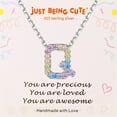 thumbnail image 1 of Just Being Cute Initial Necklaces for Women Rainbow Cubic Zirconia Letter Q Pendant, White Gold Plated Personalized Name Necklace Birthday Mothers Day Jewelry Gifts for Mom/Her/Wife, 1 of 11