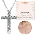 thumbnail image 1 of JustBeingCute Silver Cross Necklace for Girls, God Bless You Cubic Zircon Pendant Necklace for Women Baptism Easter Jewelry Gifts with Card, 1 of 11