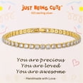 thumbnail image 1 of Just Being Cute Tennis Bracelet for Women 14K Gold Plated 3mm Cubic Zirconia Bracelets Wedding Birthday Jewelry Gifts with Card for Her Girlfriend, 6.5 inch, 1 of 10