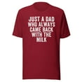 thumbnail image 1 of Just A Dad Who Always Came Back With The Milk Shirt, Unisex, Funny Parenting Shirt, Funny Dad Shirt, Funny Father’s Day Shirt, Proud Dad (Cardinal, 2XL), 1 of 1